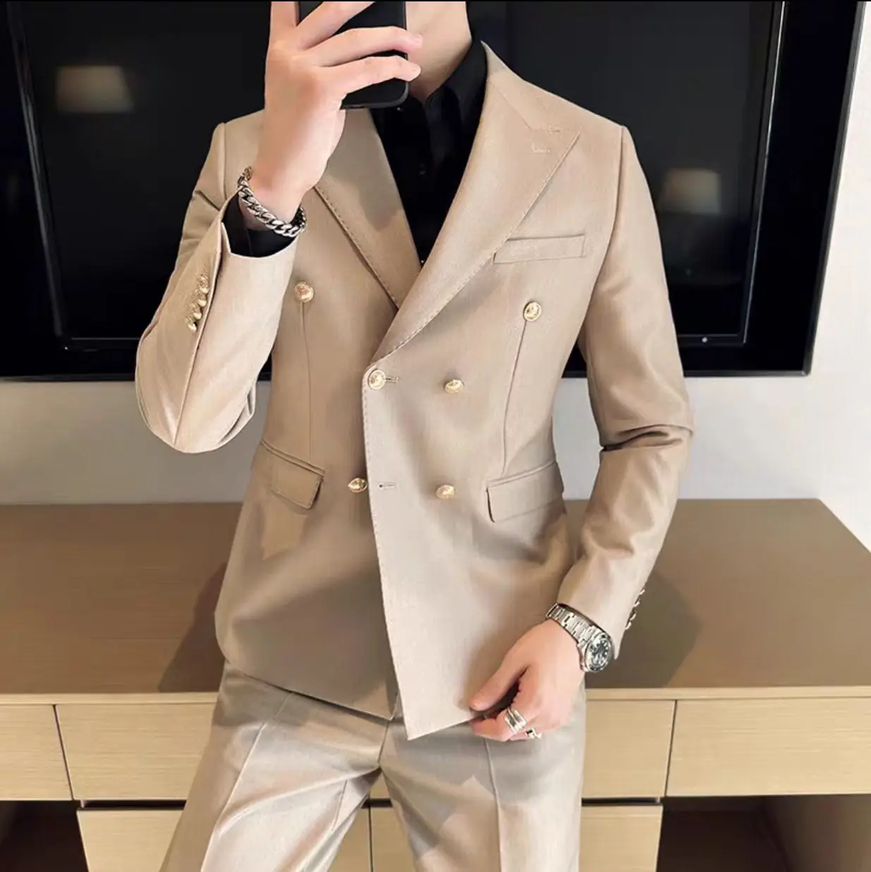 

Y142Suit set men's wedding groom high-end formal business casual men's suit three-piece suit