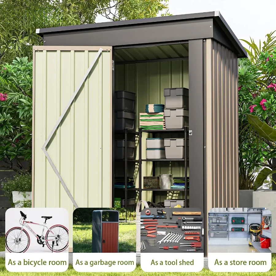 Feet Outdoor Storage: Durable Polyethylene, Gray, Weather-Resistant with Lockable Lid and Ventilation