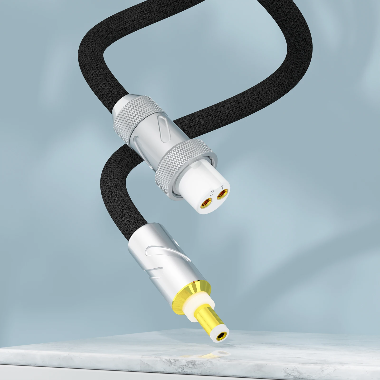 نقية الصلبة الفضة تيار مستمر كابل ، مرحبا نهاية GX16 دبوس ، فونو مكبر للصوت ، الخطي امدادات الطاقة كابل ، 5.5x2.1 مللي متر ، 2.5 مللي متر ، 1 قطعة