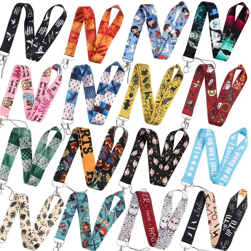 핫 매직 아카데미 귀여운 만화 휴대폰 폴리에스터 랜야드 카메라 ID 카드 키, 분실 방지 슬링 액세서리 
