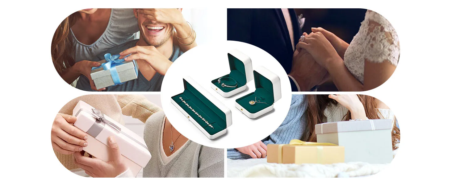 Oirlv Luxuriöse Romantische Leder-Schmuckgeschenkbox Ringbox Halskettenbox Ringverpackung Aufbewahrungsbox Ring-Organizer für Hochzeitsdekoration – Detail 19