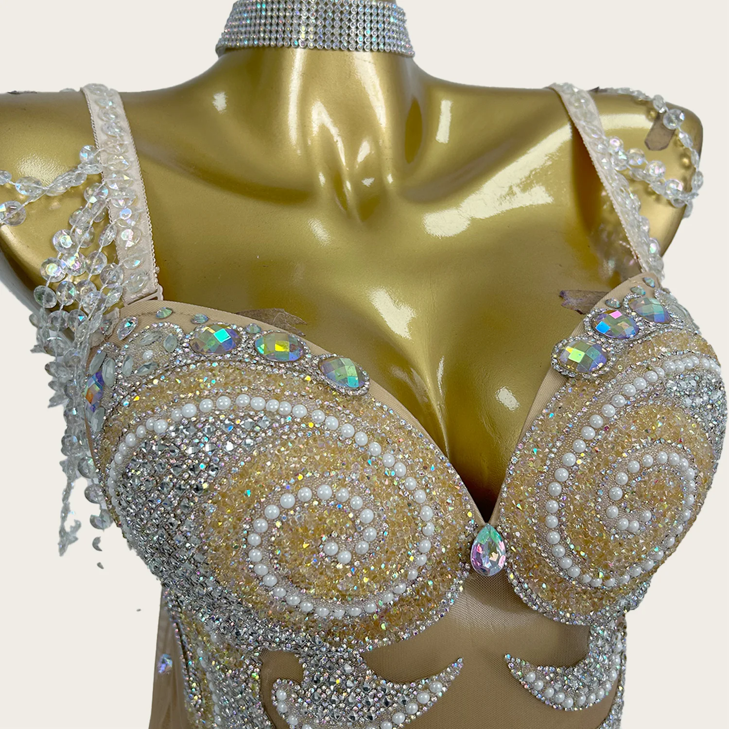 Sparkly Rhinestone See Through Mesh Bodysuit Gauze Cloak Nightclub Party Dress-up Outfit Luxury Fashion Club Sexy Wear Xiaoqiao