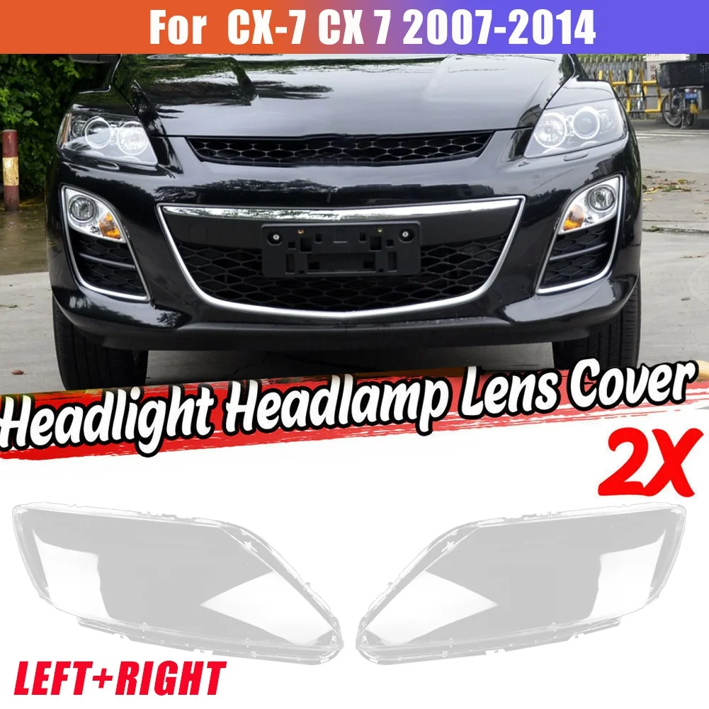 1Pair Left+Right for -7 7 2007-2014 Car Headlight Lens Cover Light Lampshade Front Light Shell Cover