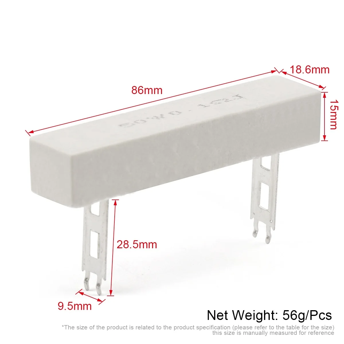 10Pcs 5W 10W 20W 50W Resistores Resistor Cerment 5% 0.1R ~ 500R Cerâmica Cerment 0.1R 0.15R 0.22R 0.25R 0.33R 0.47R 1R ohm