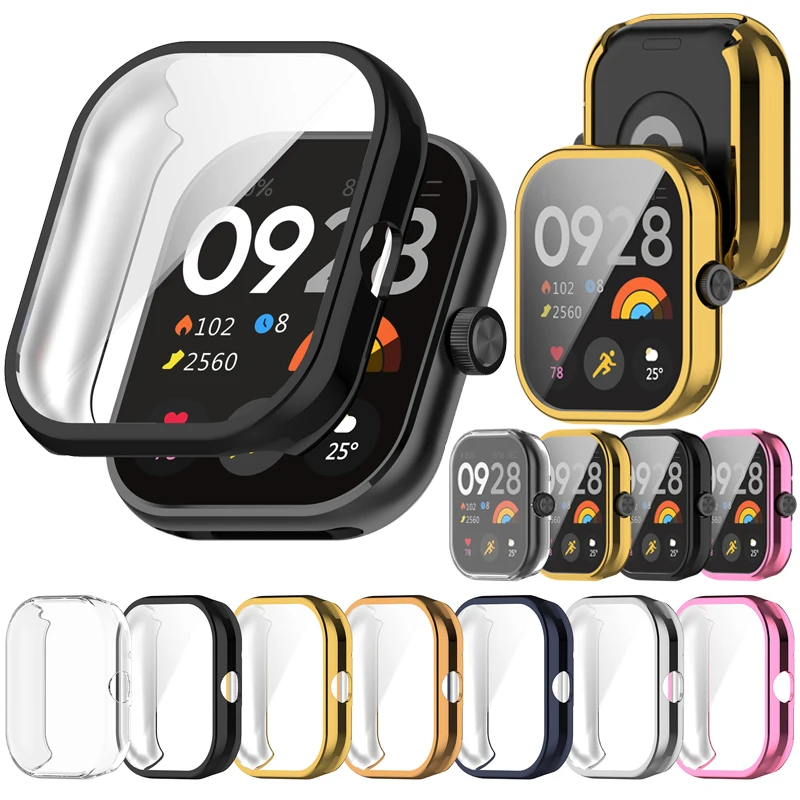 Funda para Redmi Watch4 TPU Protector de pantalla completa cubierta protectora para Xiaomi Redmi Watch 4 fundas para reloj inteligente accesorios Shell ﻿