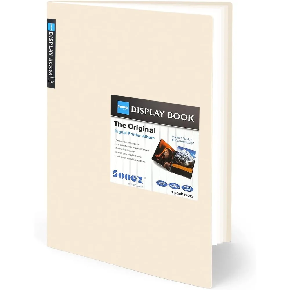 

Sooez Art Portfolios 11"x17", Large Portfolio Folder with 30 Pockets & Black Inner Sheets, Display 60 Pages, 11 x 17 Presentatio
