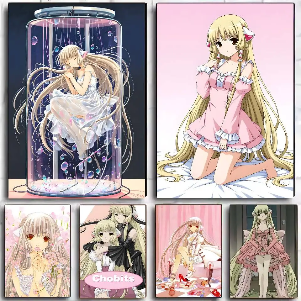 C-Chobits الكرتون لطيف أنيمي المشارك ذاتية اللصق الفن ورقة مقاومة للماء ملصق مقهى بار النوم غرفة جدار ديكور