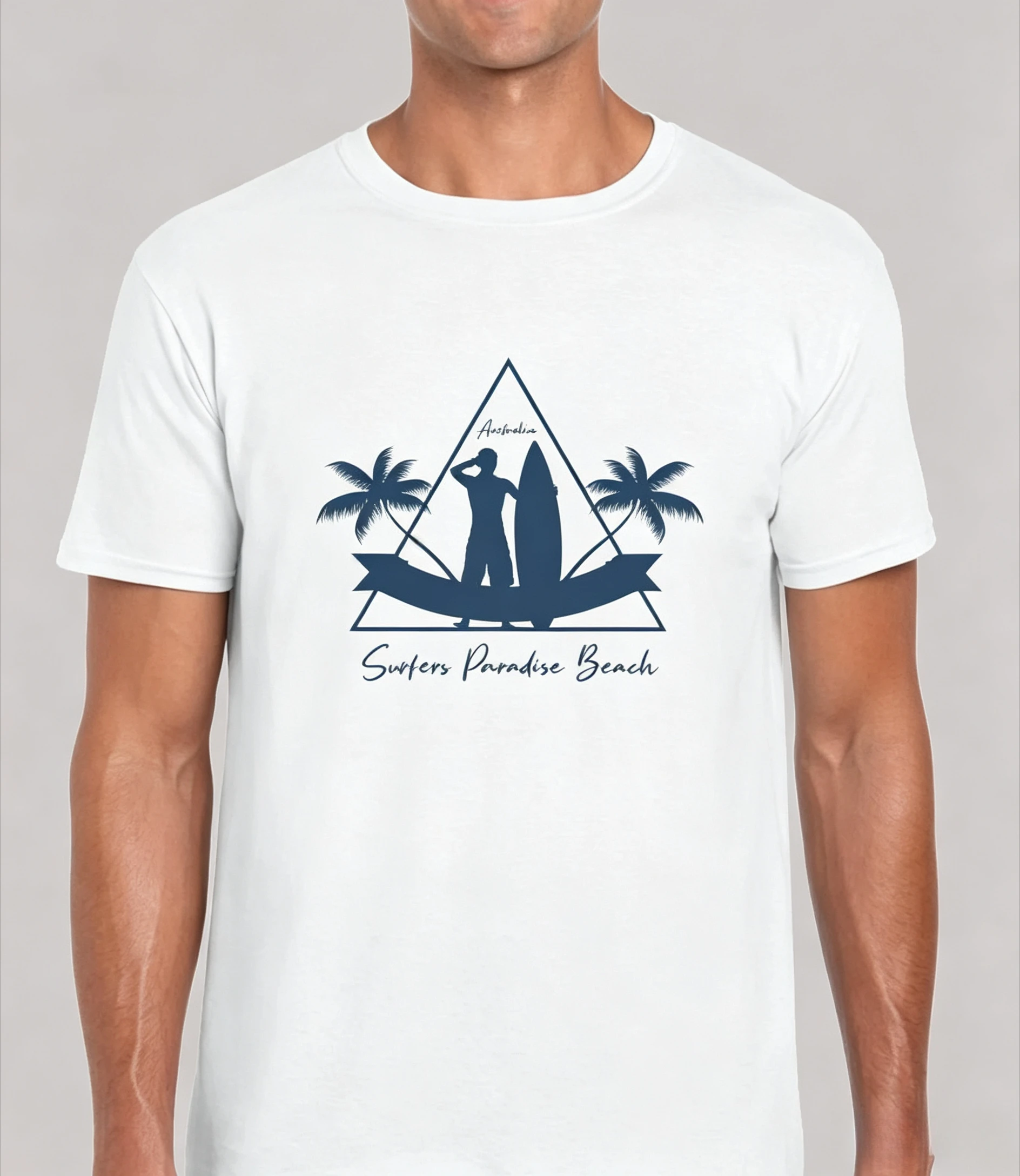 Surfing Paradise Beach T-shirt, suitable for both men and women, featuring humorous jokes and a casual summer fashion style
