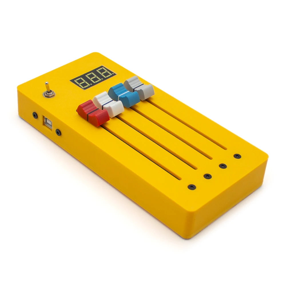 Digital Display CC Controller - 4-Track Long Fader MIDI Controller for DAW