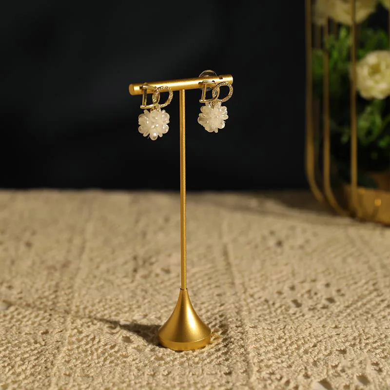 Jewelry Earrings Display Stand Holder T Bar Rack Tower Metal Earring Bracket Organizer Ear Studs Hanging Storage Shelf