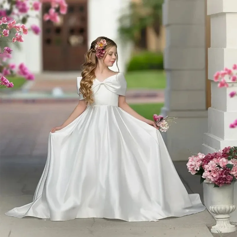 

Girls Princess Party Dress Flower Girl Wedding Children Birthday Pageant Gown Piano Performance Host Evening Reception Clothes