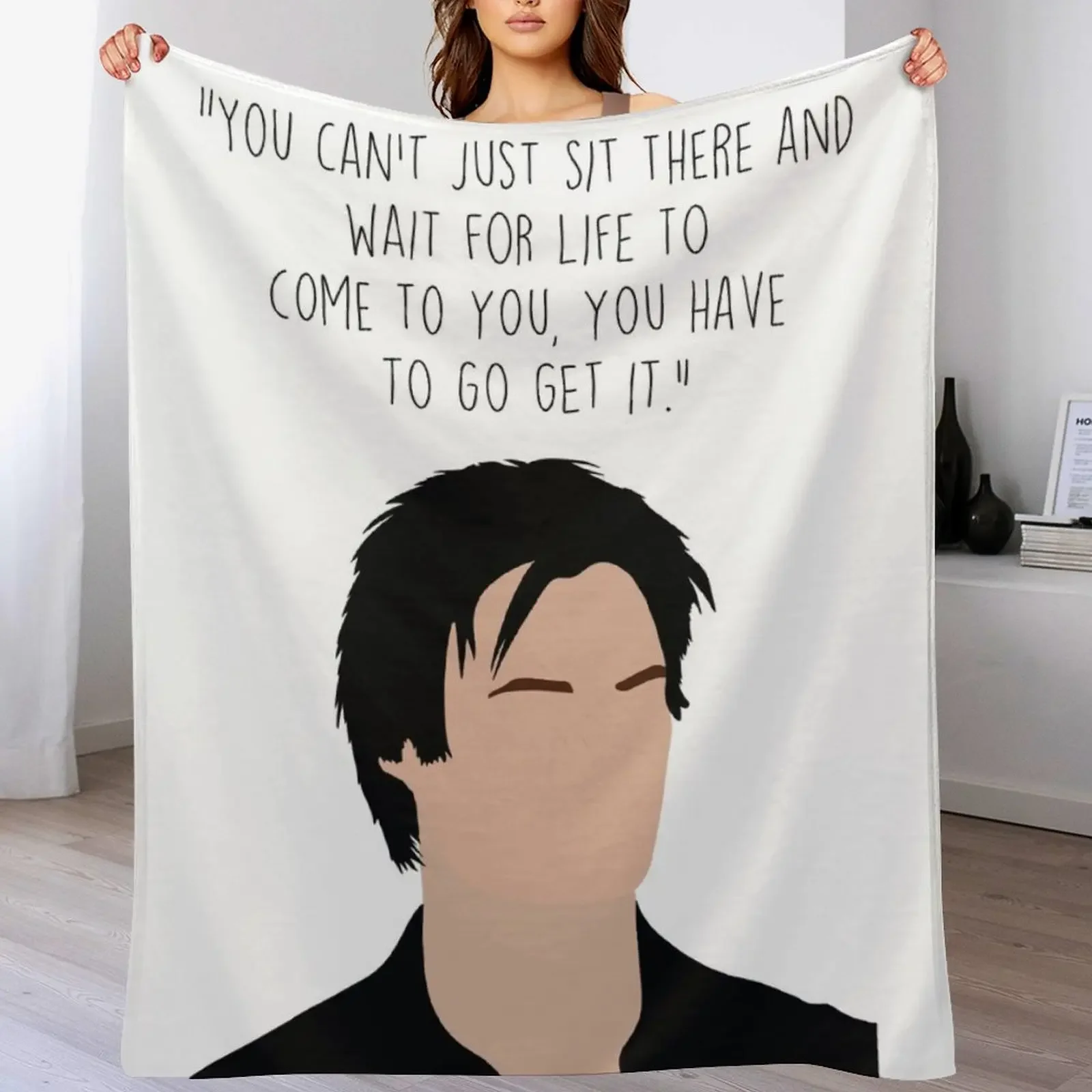 

Damon Salvatore quote Throw Blanket Soft Sherpa Fleece Warm Blanket for Winter