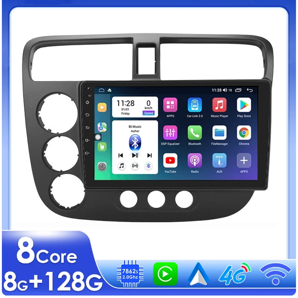 

2Din Android радио для Honda CIVIC мультимедийный плеер 2000 2001 2002 2003 - 2006 навигация GPS стерео беспроводное CarPlay головное устройство