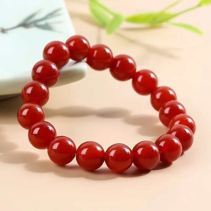 JD Natural China Red Agate Stone Bracelets 8mm South Red Carnelian Bracelets For Women Lucky Brave Bracelets & Bangles Jewelry