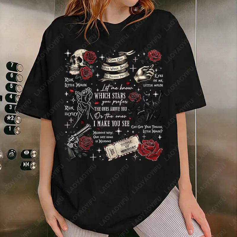 Little Mouse Graphic Haunting Adeline Zade Meadows Cotton Tees Book Lovers Dark Romance Vintage Men Women Everyday Wear Tshirt