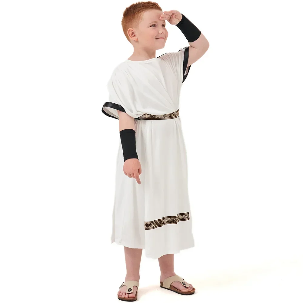 Halloween Deluxe Jungen Caesar Toga Cosplay Kostüm Kind Kinder Antike griechische und römische Mythologie Cosplay Krieger Cosplay Kostüm