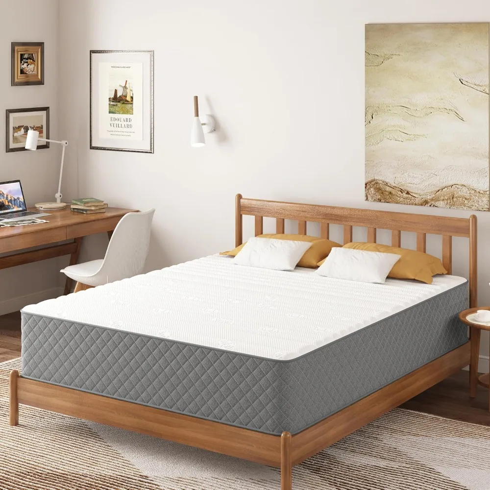 12 Inch Full Mattress, Cooling-Gel Memory Foam and Pocket Spring Hybrid, Medium Firm, Bed in a Box