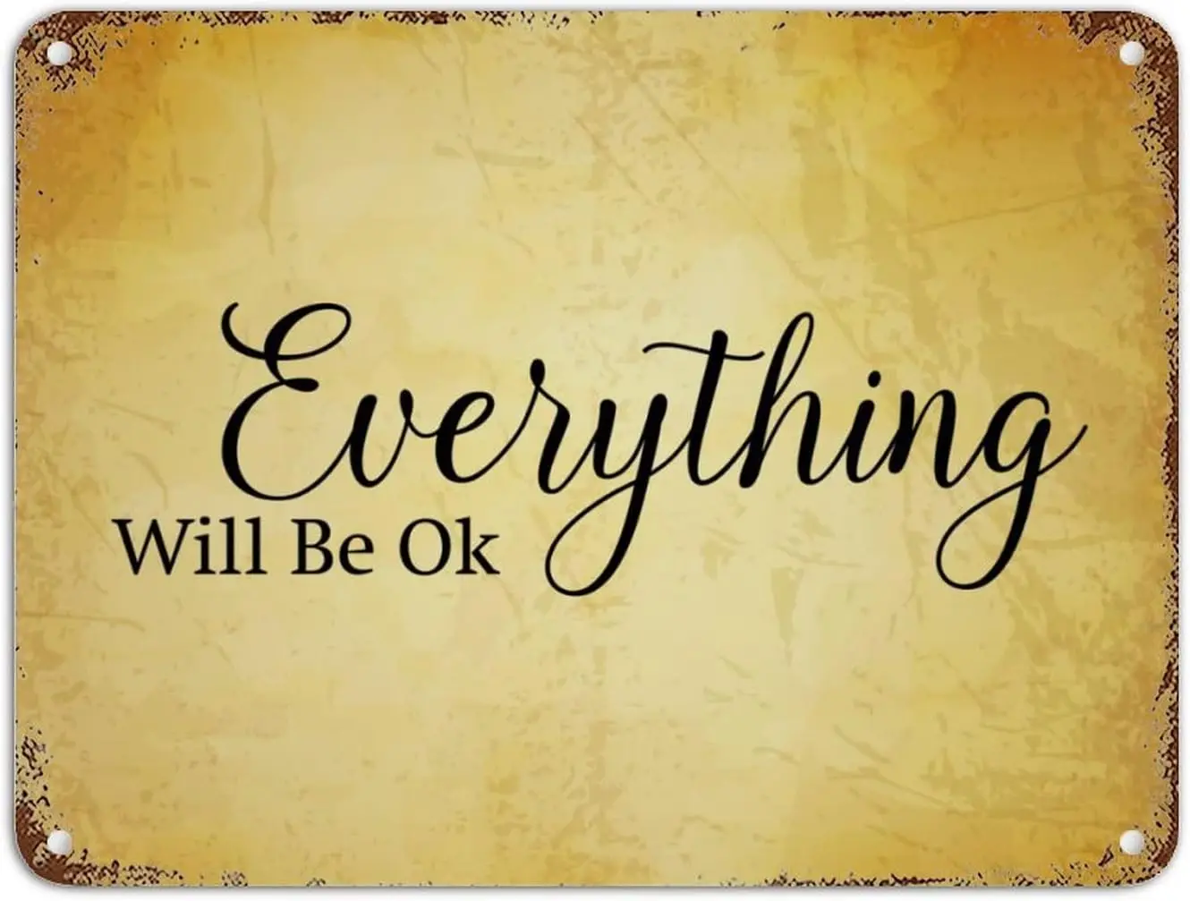 Rust Vintage Tin Signs Life Positive Quote Motivational Everything Will Be Ok Aluminum Metal Sign  Bible Quotes Chic