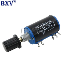 ( 1PCS WXD3-13 2W Potentiometer + 1PCS Black Knob )100 200 220 1K 2.2K 3.3K 4.7K 5.6K 6.8K 10K 22K 33K 47K 100K Ohm WXD3-13-2W