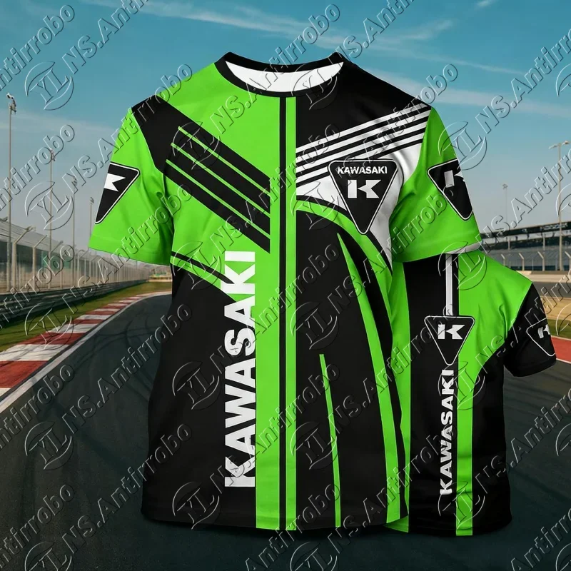 26 كاواساكي الأكثر مبيعا الرجال التجفيف السريع تي شيرت عالية الجودة دراجة نارية العلامة التجارية الفاخرة قصيرة الأكمام مريحة رداء علوي غير رسمي