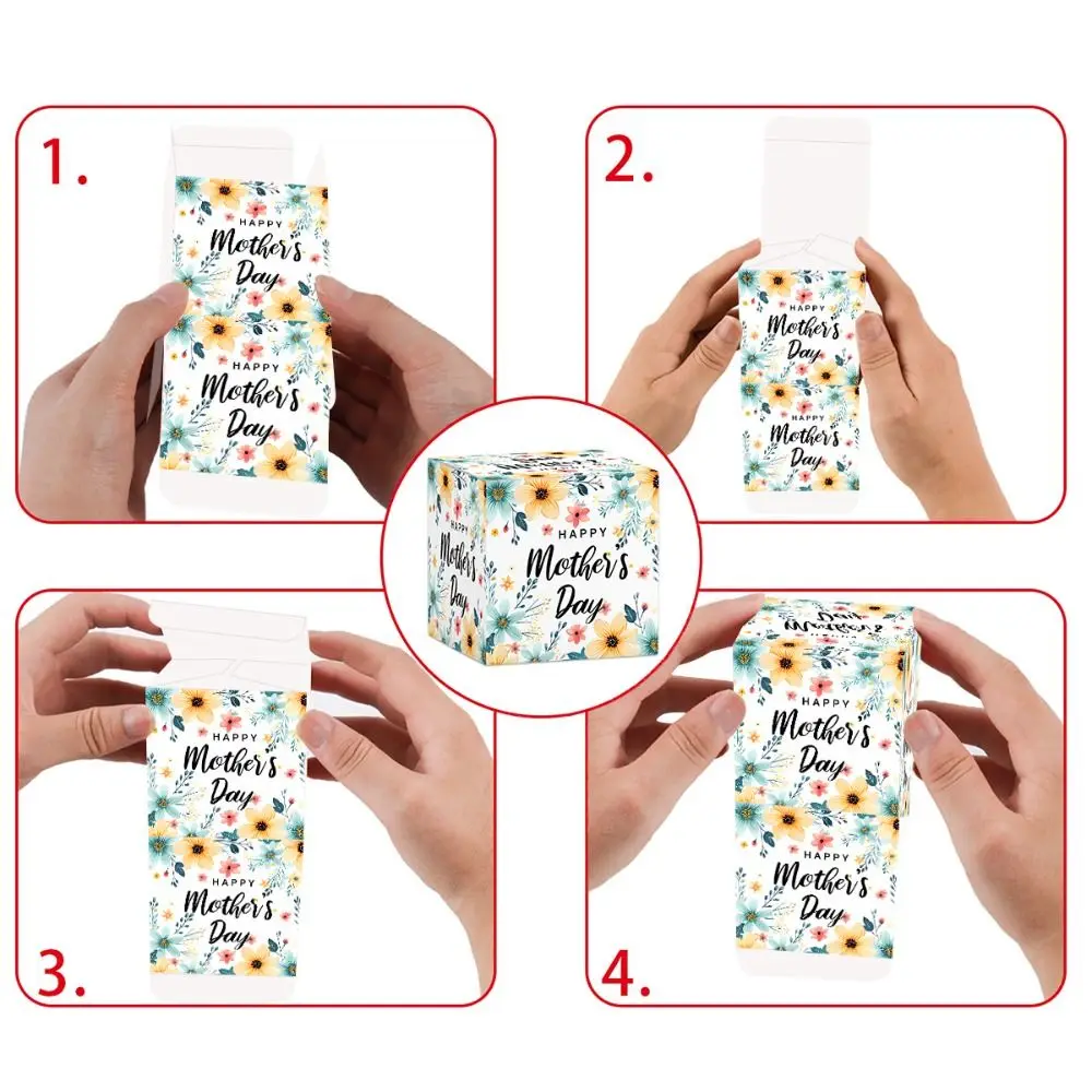 12 stücke Romantische Mutter der Tag Geschenk Boxen Cartoon Papier Box Snack Candy Boxen Handgemachte Bunte Geschenk Verpackung Boxen