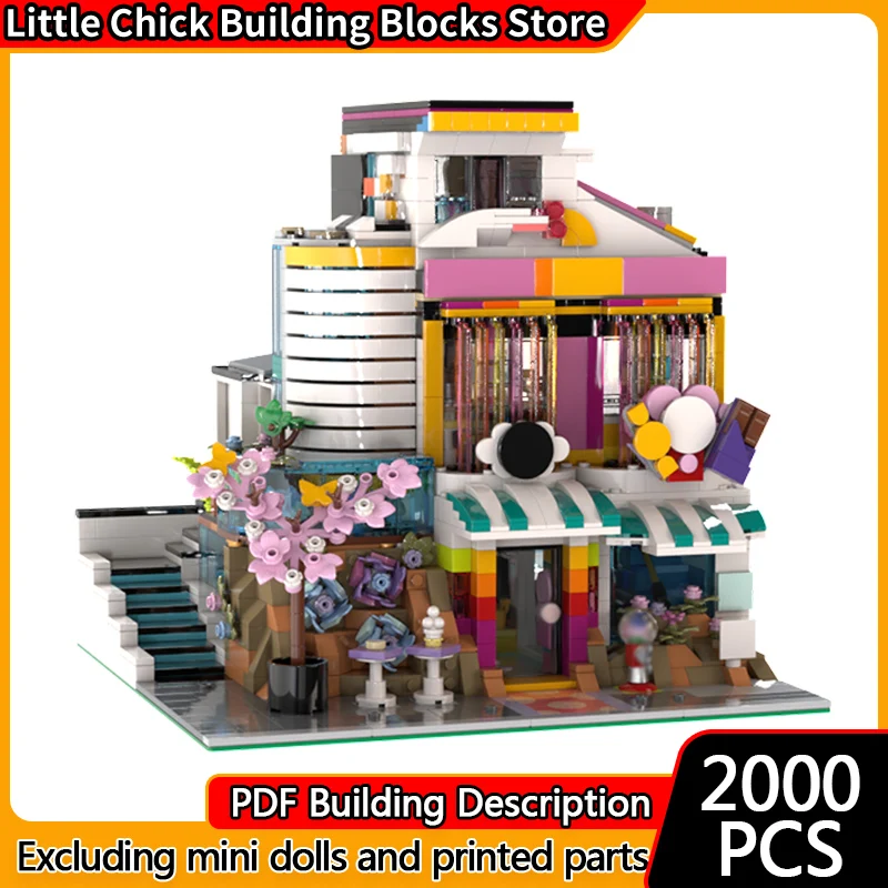 

City Street View Model MOC Building Bricks Large Candy Store Modular Technology Children Holiday Gifts Assemble Toys Suit