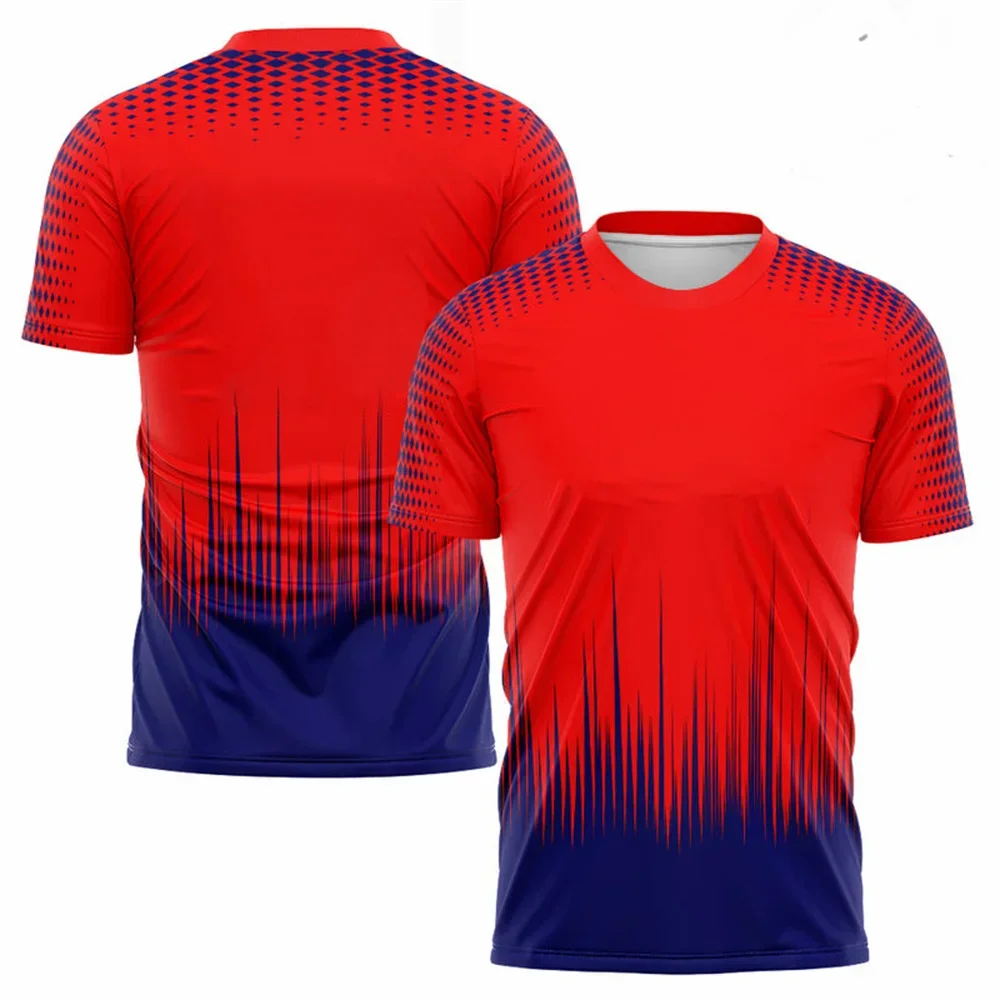 

Harajuku degraded men's T-shirt, badminton and tennis training suit, quick drying, round neck short sleeved sports shirt