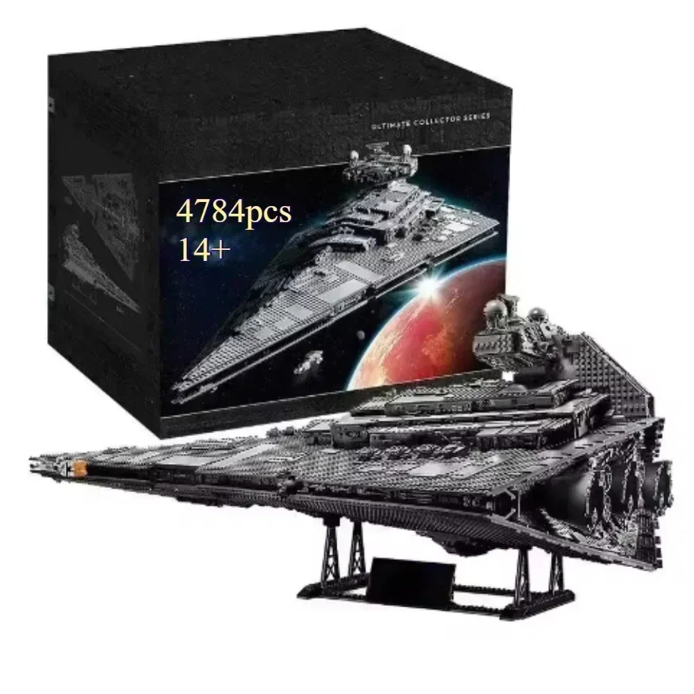 Moc 75252 UCS Imperial Destroyer Display Blocos de Construção Tijolos Brinquedo Super Grande Ultimate Spacecraft Presentes de Aniversário de Natal