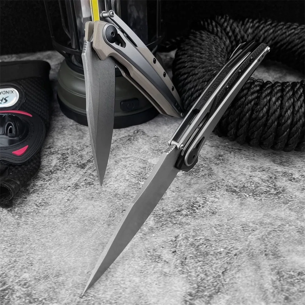 قسط 0990 سكين للفرد D2 شفرة فولاذية 420 مقبض من الفولاذ المقاوم للصدأ G10 مقبض في الهواء الطلق التخييم الصيد التنزه EDC أداة