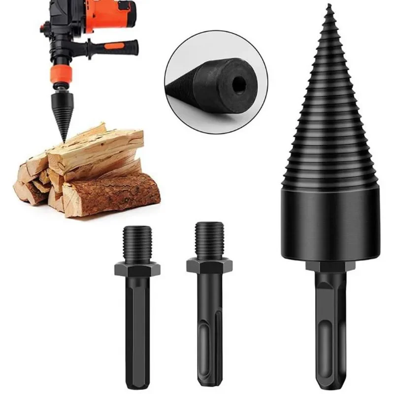 Firewood Chop Wood Drill Bit Splitting Tool Splitting Cone Log Splitters Wood Breaking machine Wood breaker Firewood chopper