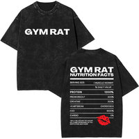 Hot Sale Gym Rat Funny Pump Cover Washed T-shirt Men Women Fitness Humor Style T-shirts Unisex Casual Cotton Vintage T Shirts