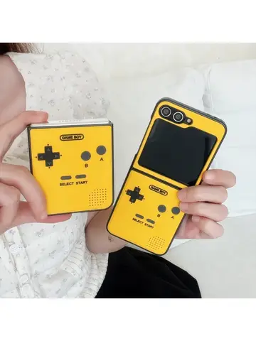 3D Game Boy Design Hard PC Phone Case for Samsung Galaxy Z Flip 6 7 Flip7 Flip6 Gaming Funny Shockproof Frame Cover Accessories