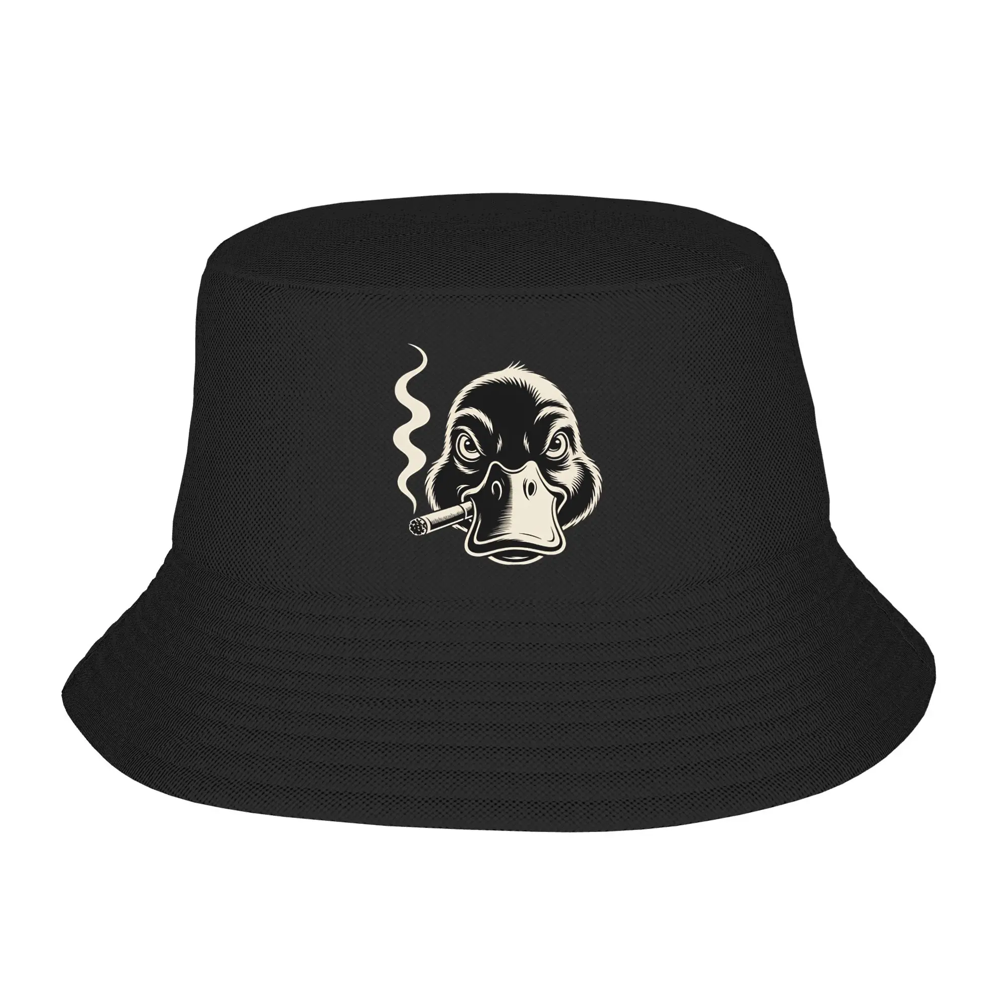 Unisex Harajuku Cool Mallard Smoking Cigarette Meme Bucket Hat Merchandise  Bob Hat For Beach Headwear Lightweight