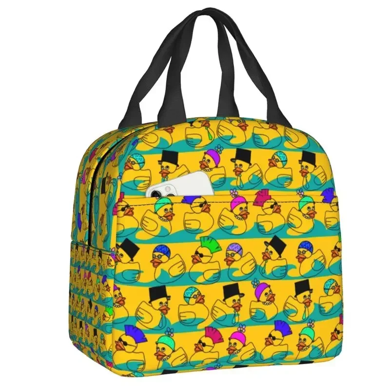 Sac à déjeuner canards jaunes, refroidisseur thermique de dessin animé, boîte à déjeuner isolée pour femmes, enfants, écoliers, plage, Camping, fourre-tout alimentaire