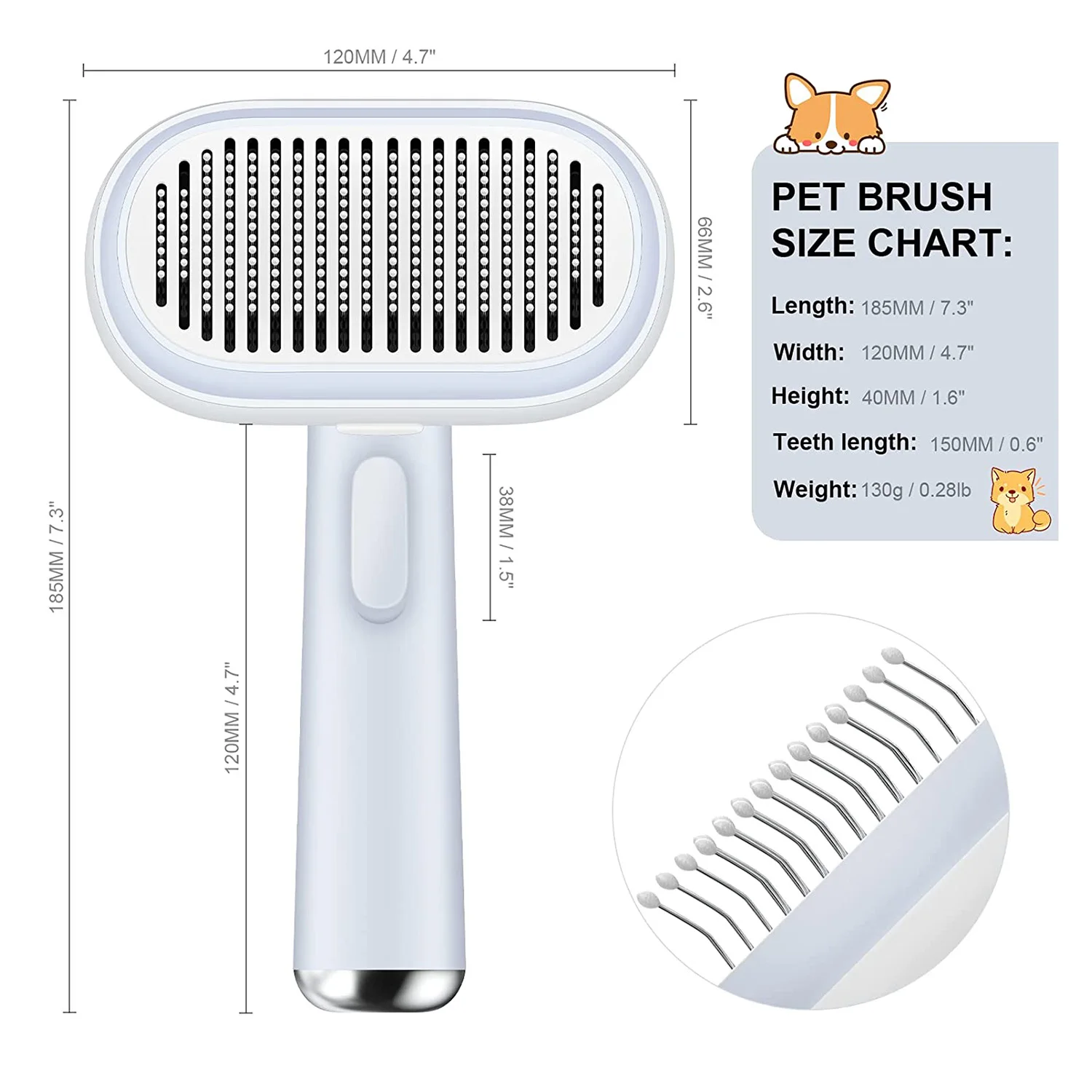 Dog Brush for Shedding,Dogs Grooming,Cat Brush Self Cleaning Slicker Brush for Dogs Cats Gently Removes Loose