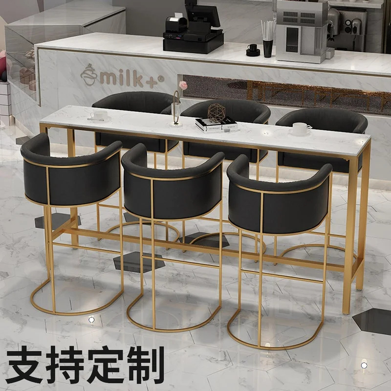 Modern Designer Bar Stools Minimalism Metal Reception Desk Bar Stools Cafe Stainless Steel Long Barkrukken Living Room Furniture