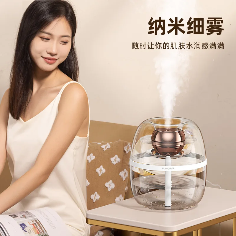 New 3L Dual Mist USB Humidifier, Large Capacity Silent Night Light for Bedroom Office