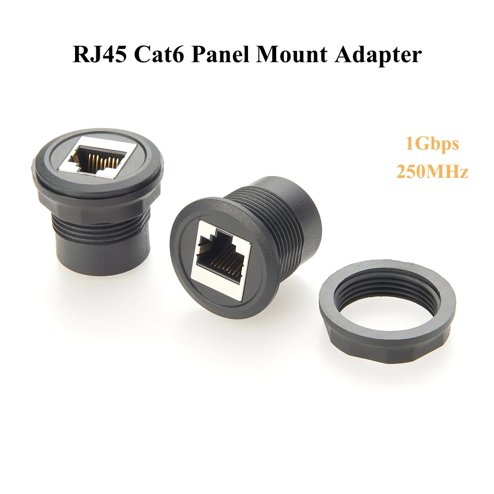 RJ45 8P8C Round Panel Mount Feedthrough Adapter Profinet Cable Connector RJ45 Cat6 Ethernet Female to Female Converter Socket