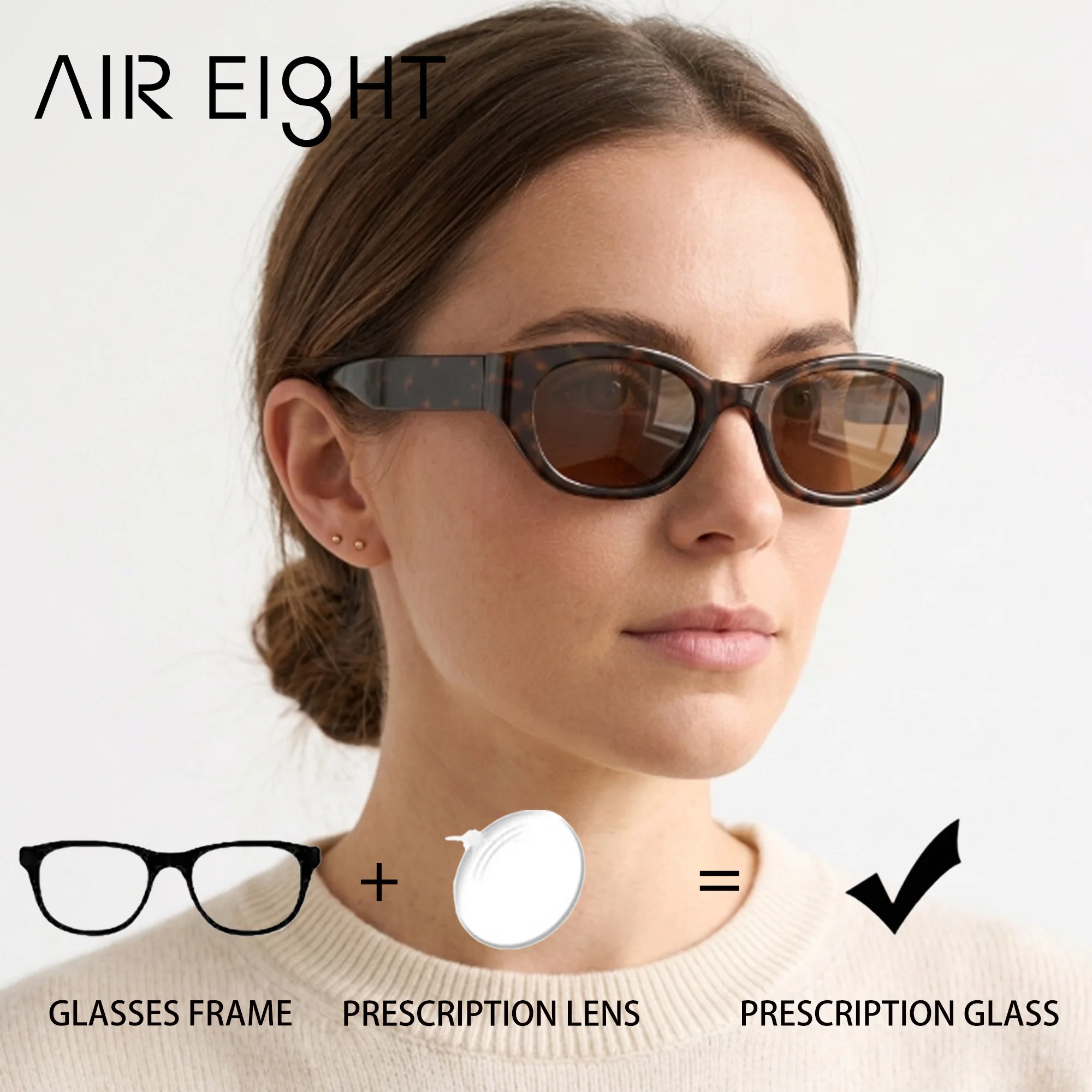 AIR EIGHT – lunettes de soleil de prescription en acétate pour femmes, verres polarisés tendance, pour vacances en plein air, verres optiques