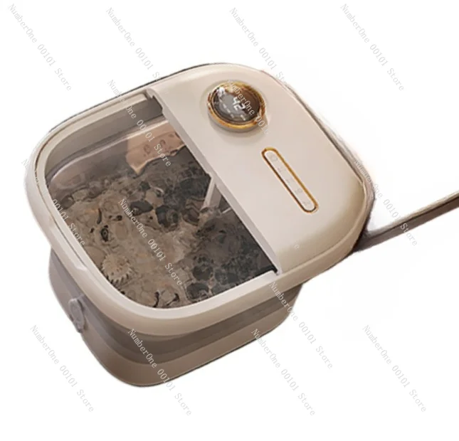 Folding Foot Bath Barrel Electric Massage Heating Feet-Washing Basin Automatic Household Constant Temperature Foot Bath Tub