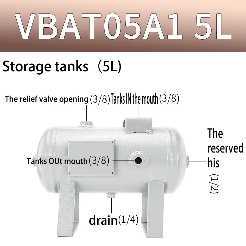 Serbatoi di stoccaggio VBAT05A1-5L VBA10A1-10L VBA20A1-22L VBA38A1-38L raccordo per serbatoio di stoccaggio del Gas kit10A + 5L/10Aa serie di