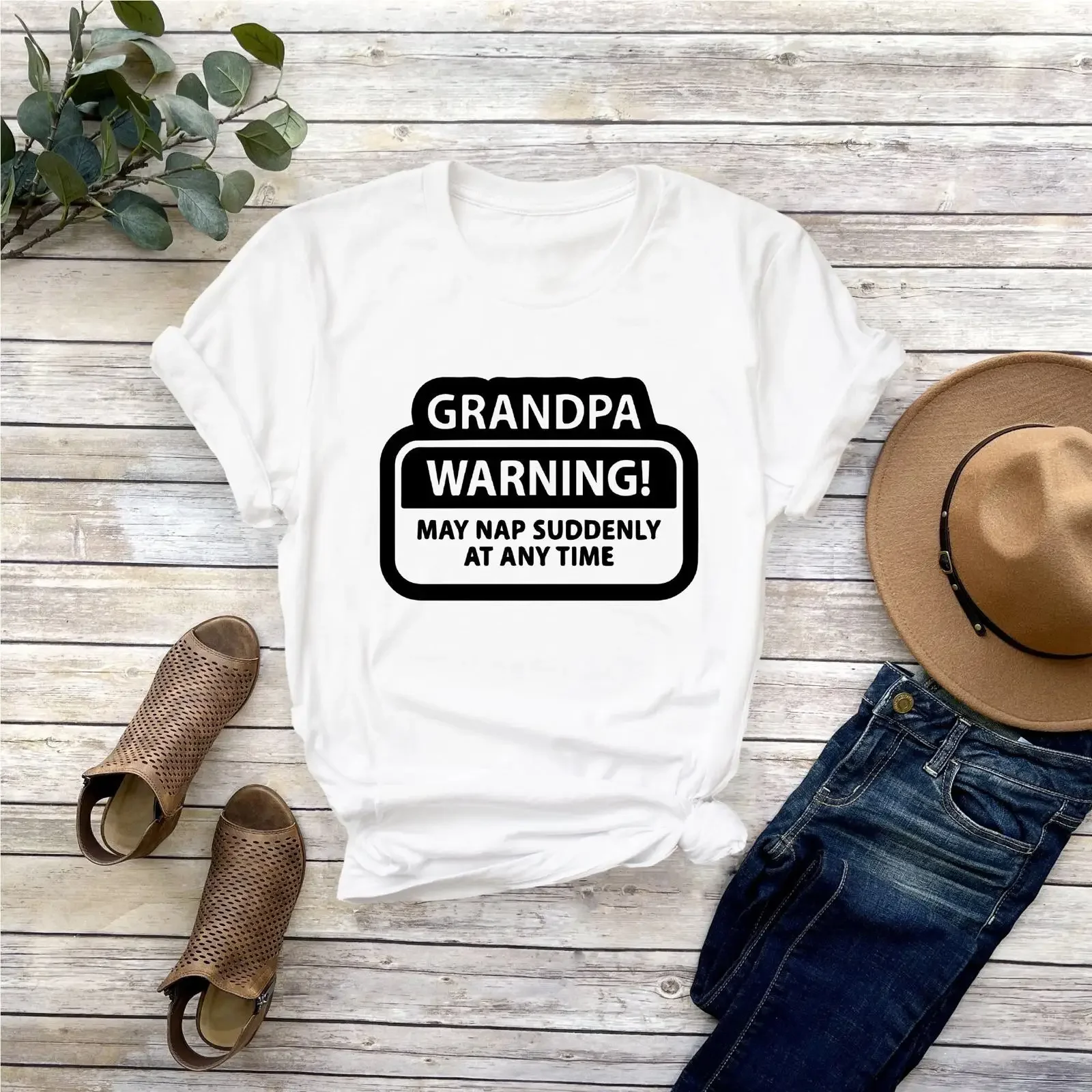 Grandpa Warning May Nap Suddenly Funny T Shirt Fathers Day Casual Cotton for vintage Washed Slightly Stylish graphic Breathable