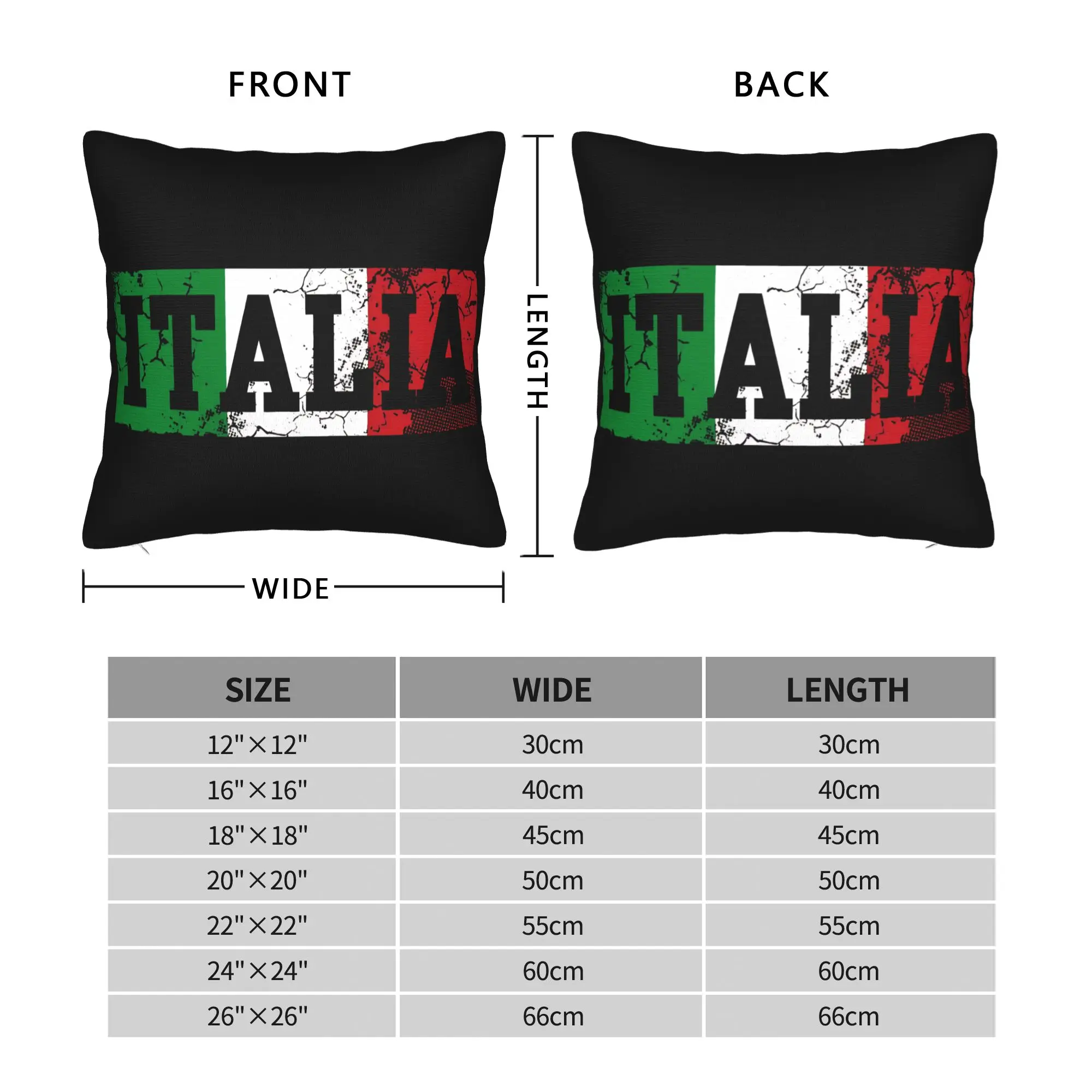 Italia Italian Flag Italy Distressed Pillow Case  Comfy Pillow Cover For Sofa Bedroom Home Decor Retro Trendy Pillowcases