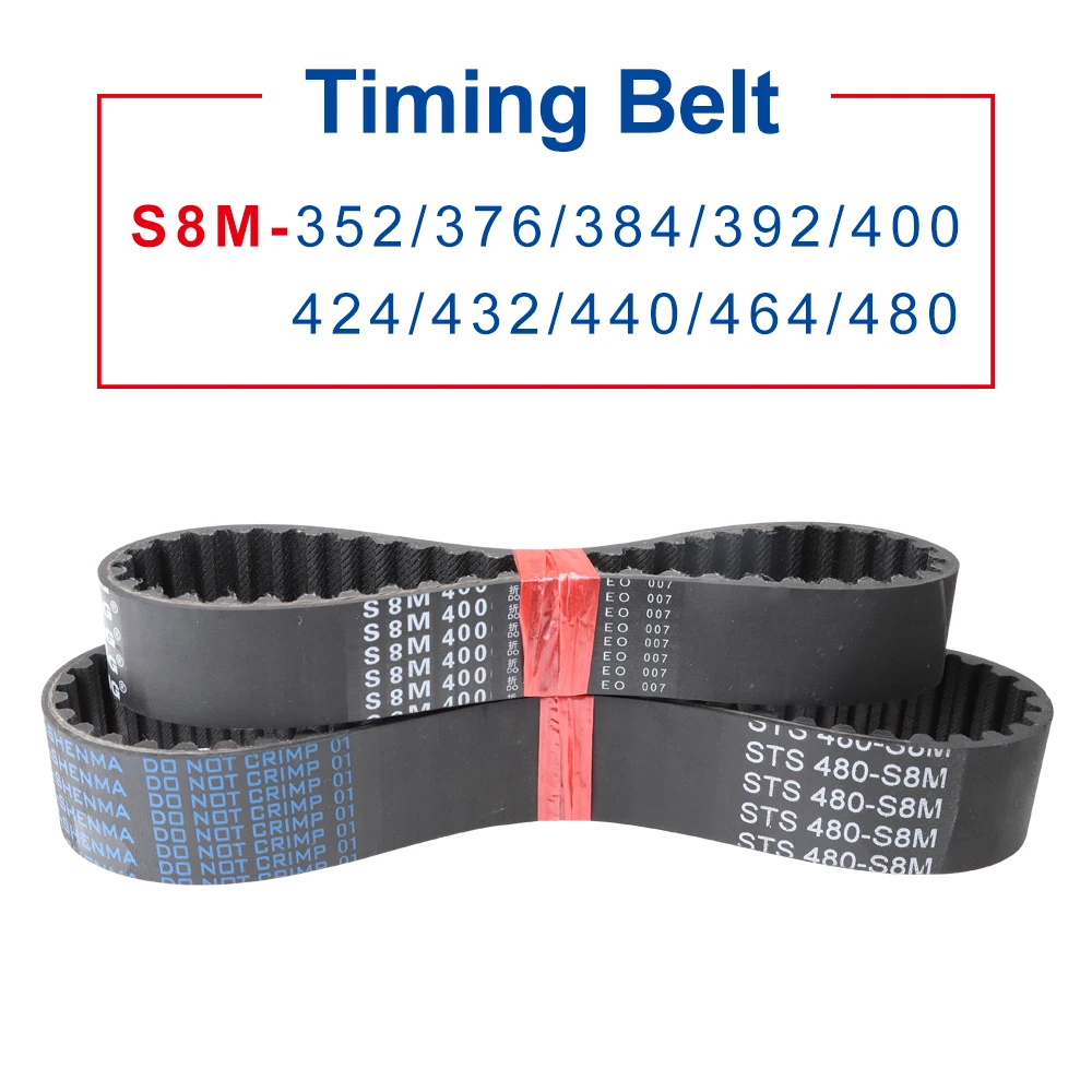 

1 Piece Timing Belt S8M-352/376/384/392/400/424/432/440/464/480 Circular Arc Tooth Transmission Belt Width 20/25/30/40 mm