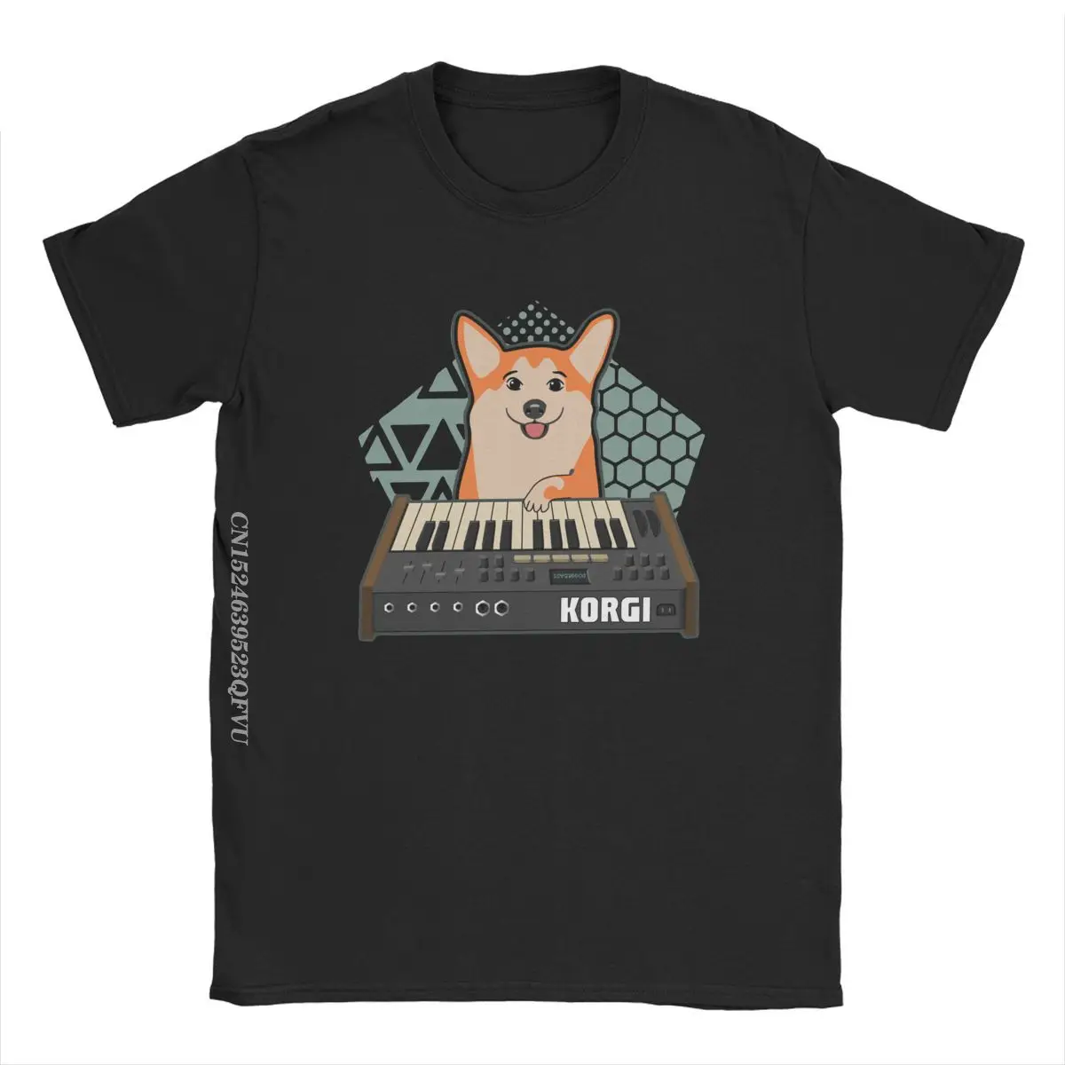 Funny Synthesizer Fan KORGI Corgi Dog Lover T-Shirts Men Cute Casual Cotton Tees Harajuku Tops T Shirts Plus Size Clothes