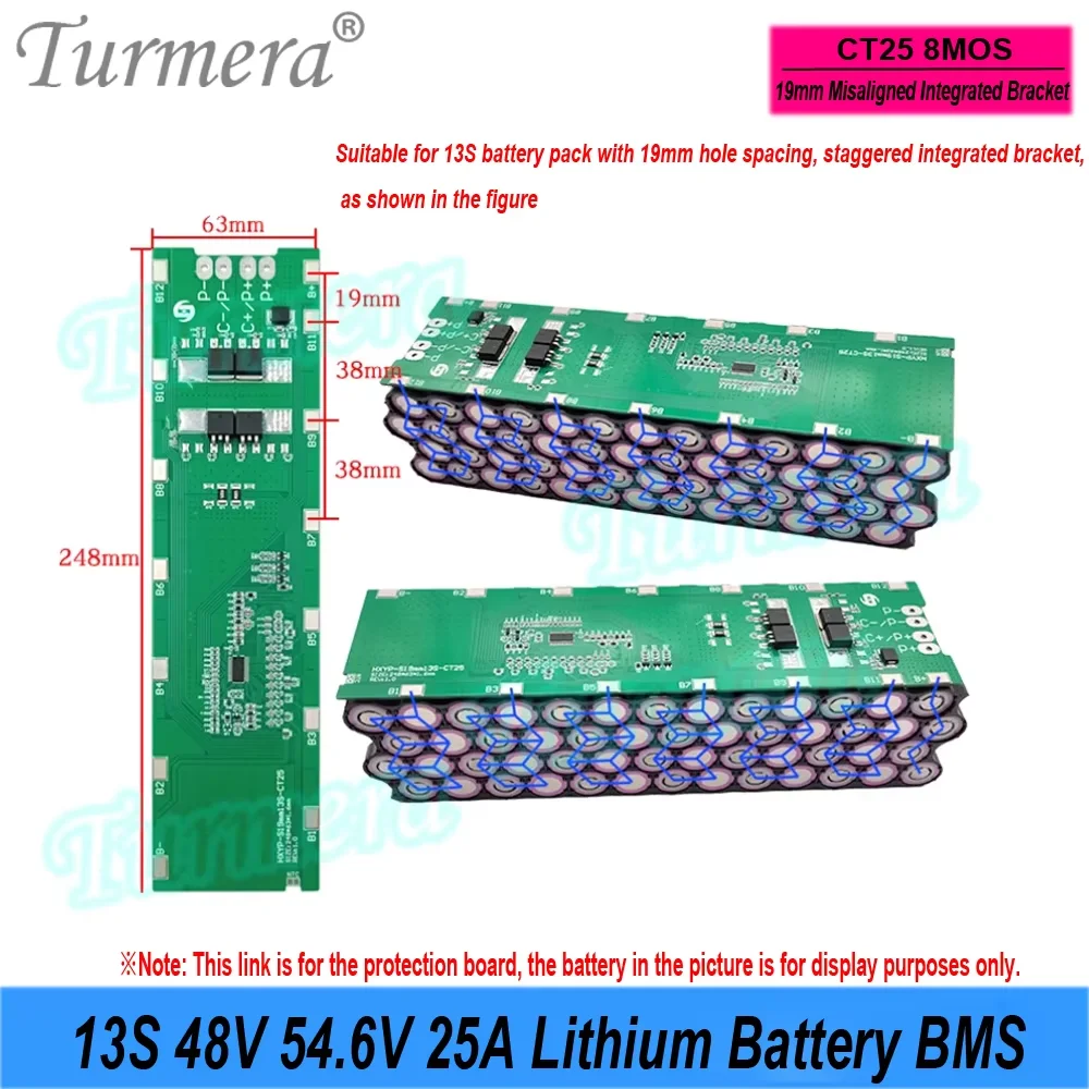 BMS 13S 48V 54,6V 25A Bateria litowa BMS Płytka spawalnicza do 18650 13S4P 13S5P 13S6P 13S8P Akumulator do hulajnogi elektrycznej — zdjęcie produktu 5