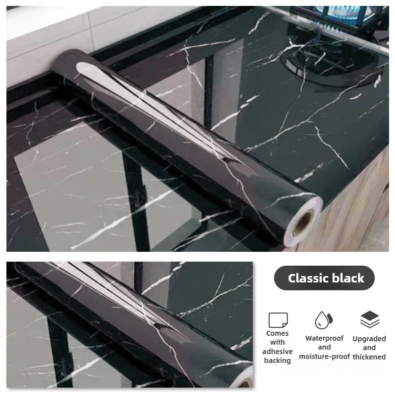 Oil & Water Proof Wall Sticker 60x500cm - PVC Self-Adhesive Backsplash Film, Heat Resistant for Countertop, Cabinet DIY