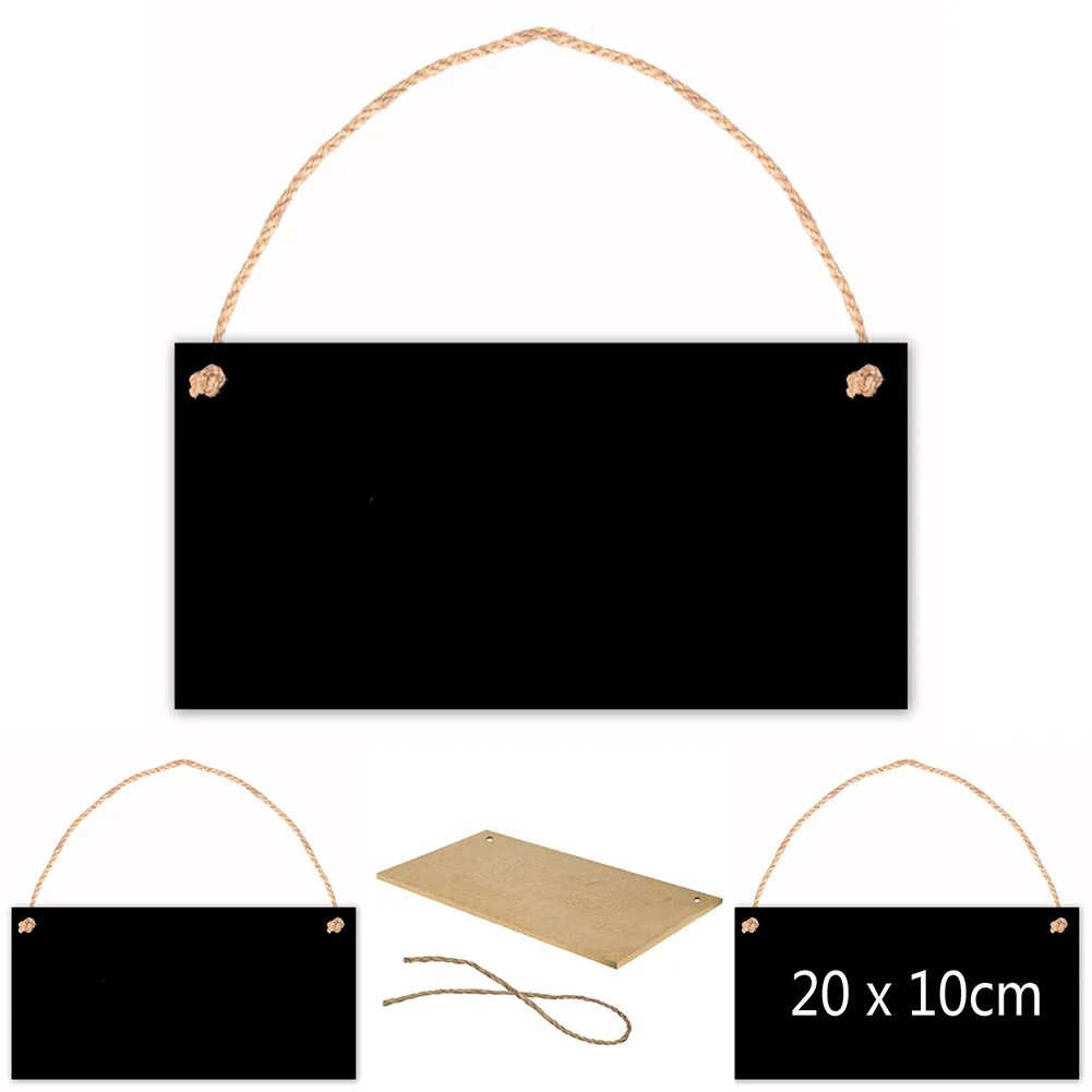 Wood Message Boards Hanging Blackboard Sign Board Writing Message Board For Home Market Store Market Club Door Hanging Plate