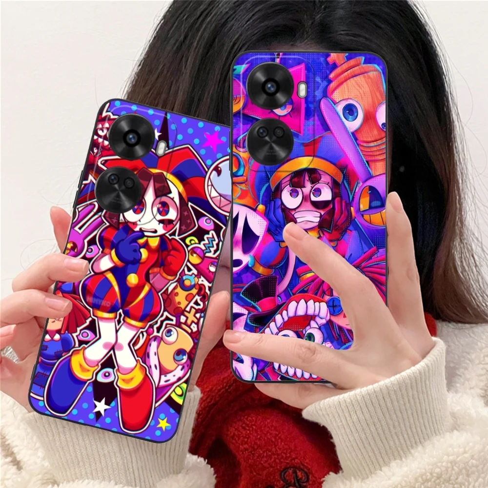 Amazing Digital Circus Pomni Cell Phone Case for Huawei Nova 12 11 10 9 8 7 Pro SE 5G Black Soft Phone Cover Shell