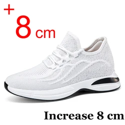 2024 New Men Casual Sneakers Elevator Shoes Summer Mesh Breathable Heightening Shoes For Men 6CM 8CM Leisure Height Shoes Man